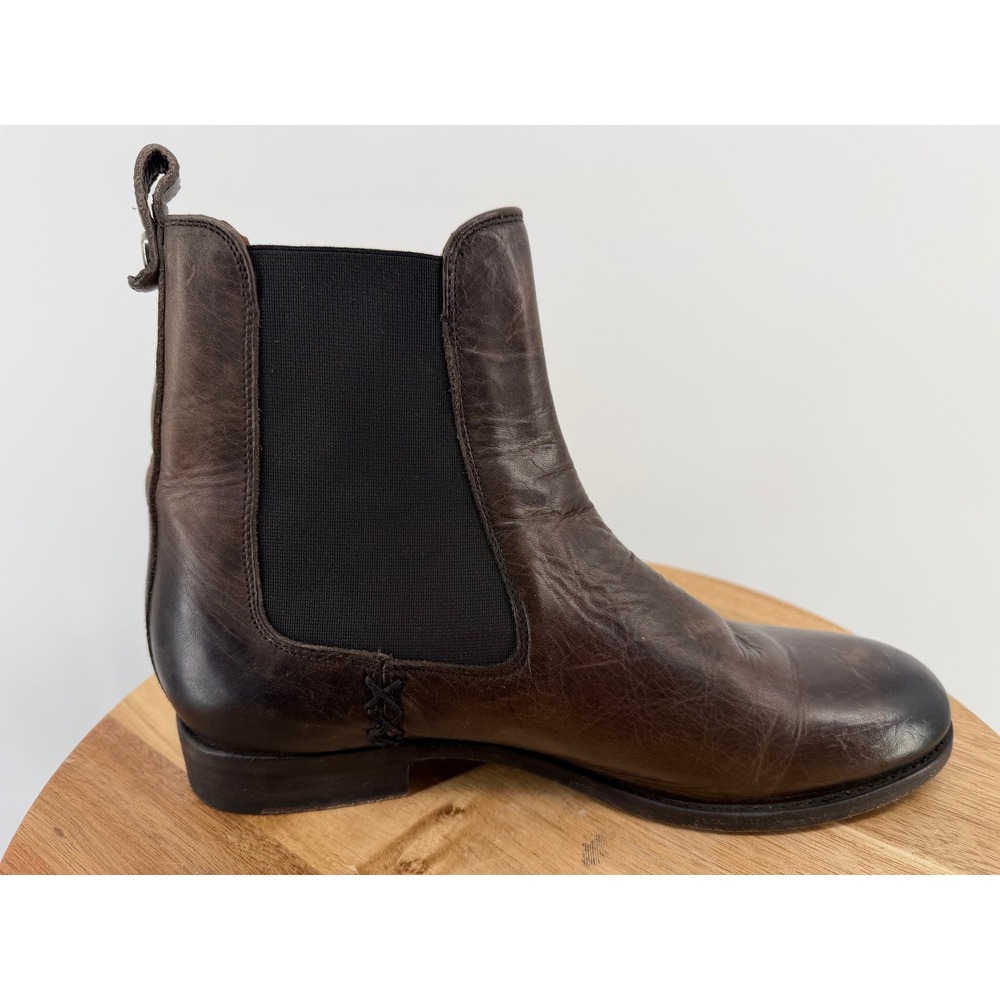 Frye Women Dark Brown Distressed Leather Chelsea Boots 3475454 SLT Size 7.5 B - Picture 6 of 12